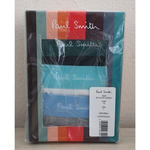 Paul Smith Men's Sz L Gray/White/Black Cotton Blend 3-Pack Boxer Shorts